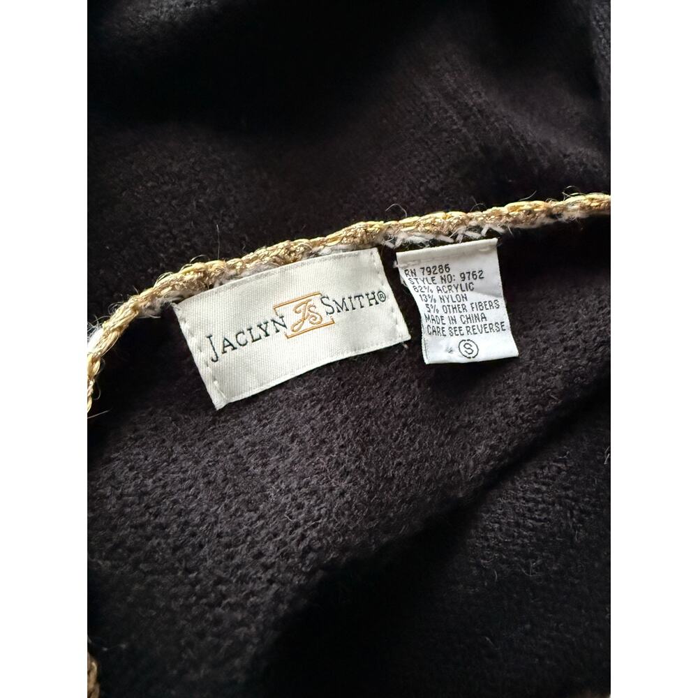 Vintage 80s Beaded Angora Sweater | Floral Wrap Knit | Appliqué Holiday| Size M - Picture 8 of 8